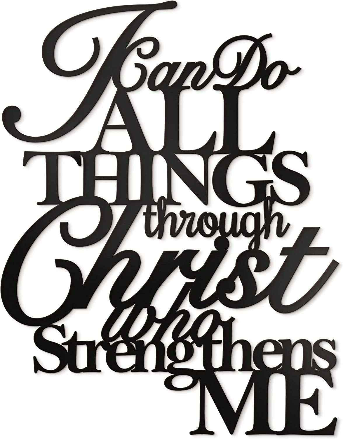 I Can Do All Things through Christ Metal Wall Art, 17"X13" 