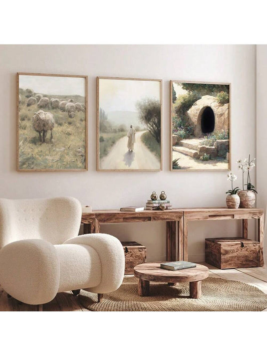 3 pcs Set of Jesus Wall Art Prints