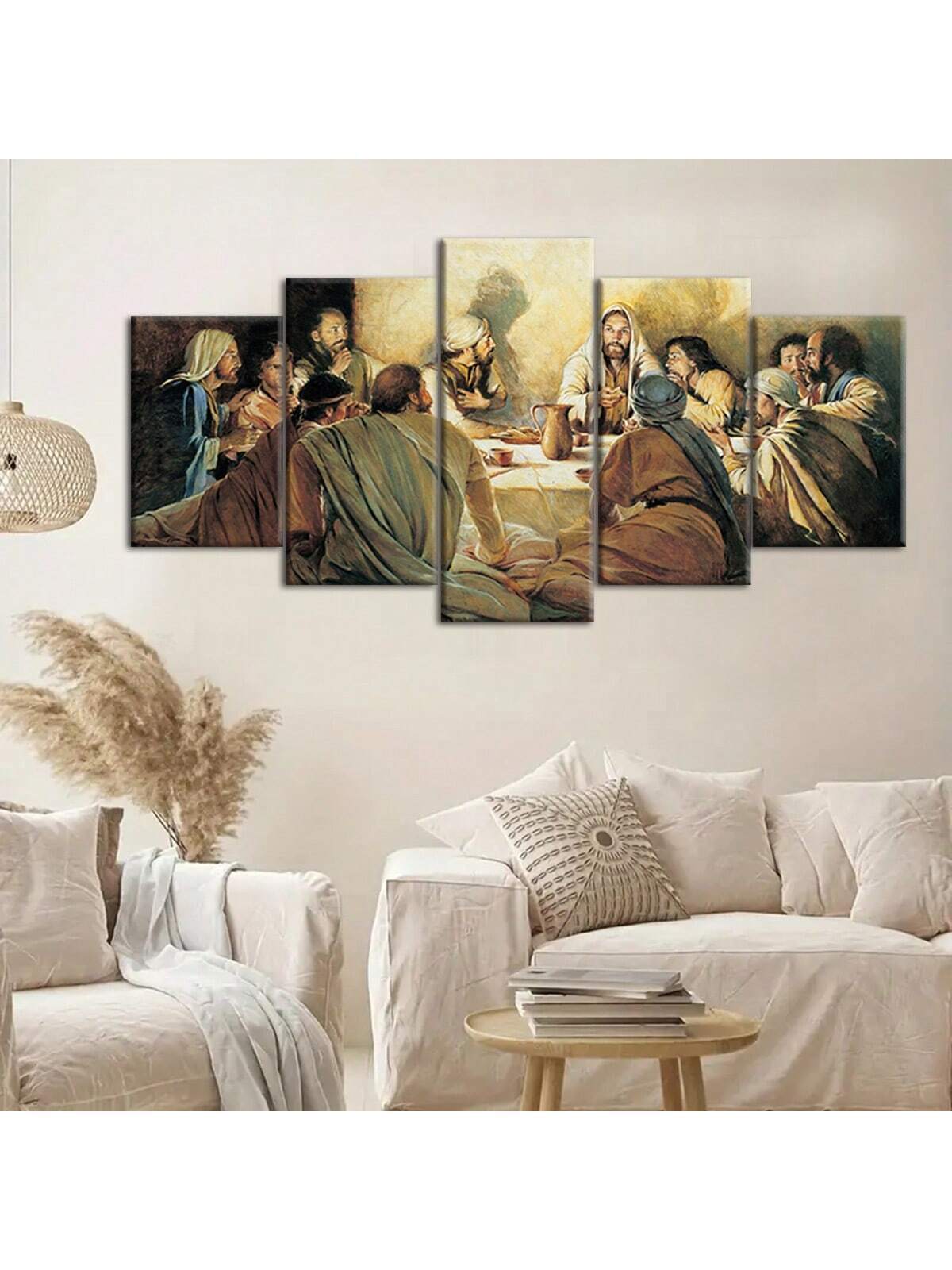 5-Piece Jesus' Last Supper Canvas Print - Deluxe Christian Wall Art for Home and Office Décor- Unframed