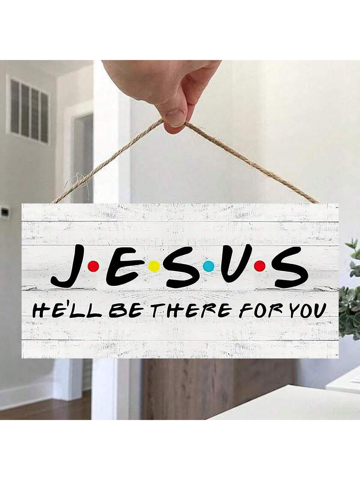 Jesus He'll Be There for You, Rustic Style Retro Wall Art 