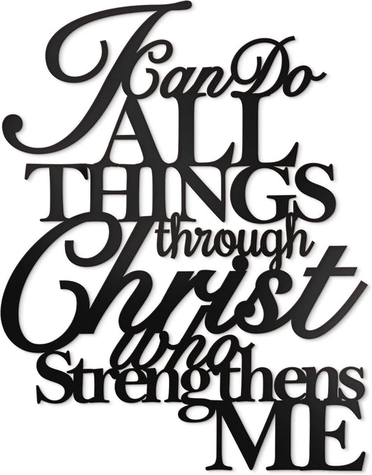 I Can Do All Things through Christ Metal Wall Art, 17"X13" 