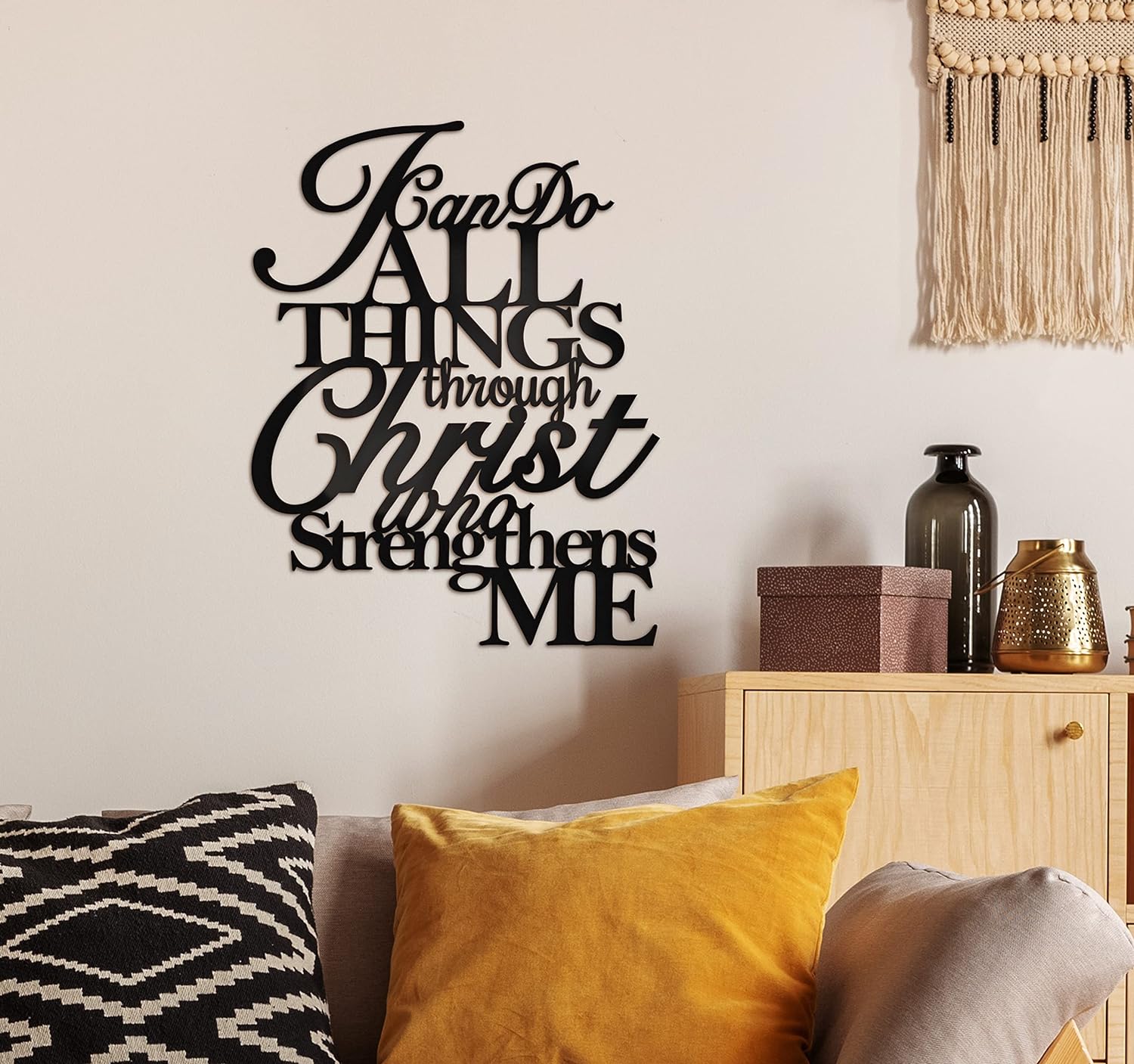 I Can Do All Things through Christ Metal Wall Art, 17"X13" 