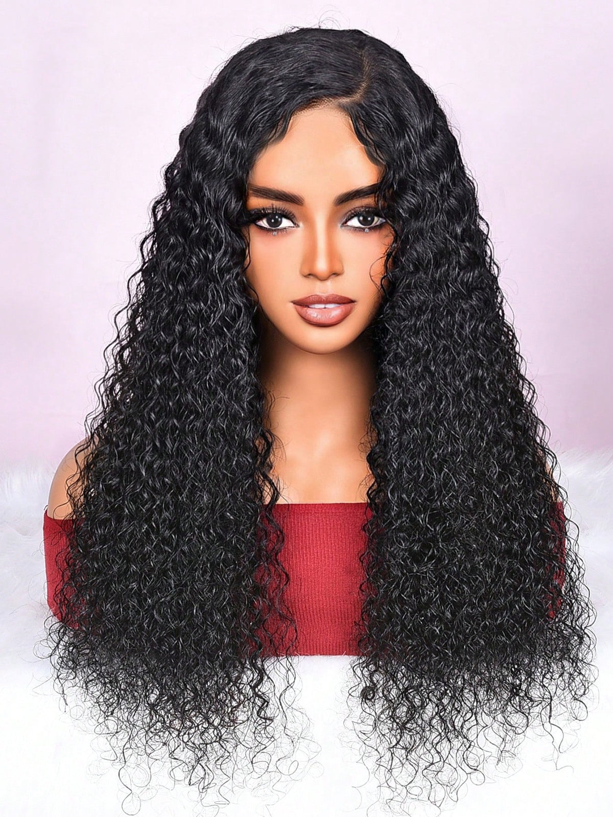 Transparent Lace Kinky Curly 13 X 4 Lace Frontal Wig 180% Density 12-26 Inch Natural Black Color Pre-Plucked Natural Hairline Lace Human Hair Top Quality Wig for Women
